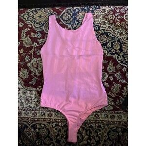 Pink Body Suit with with Neck and Cross Detail On The Back. Size Medium